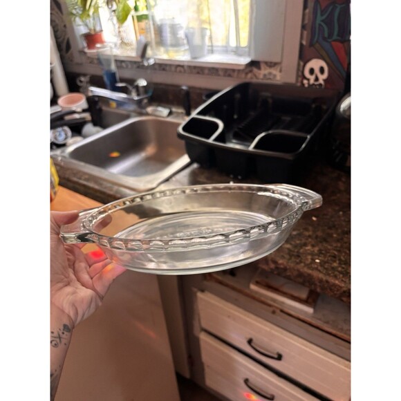 Anchor Hocking Other - Anchor Hocking Ovenware Deep Pie Plate Microwave Safe 9 Inch Clear Glass Round